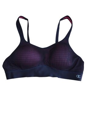 Champion Black Sports Bra with Pink Dot Detail